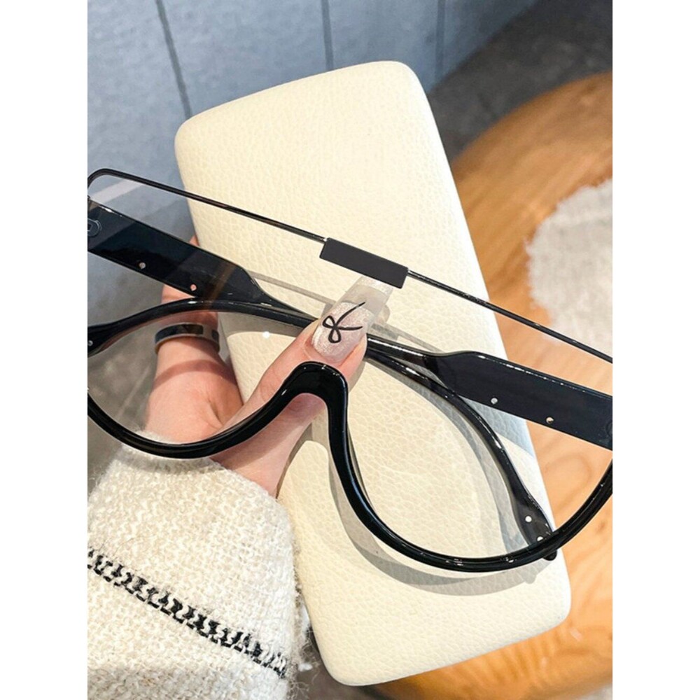Rimless Shield Sunglasses Black/Clear